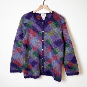 Vintage Talbots Hand Knit Mohair Blend Cardigan Size 1X Petite